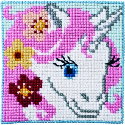 Permin Kirjontasarja Lasten Kangas Yksisarvinen 25x25cm